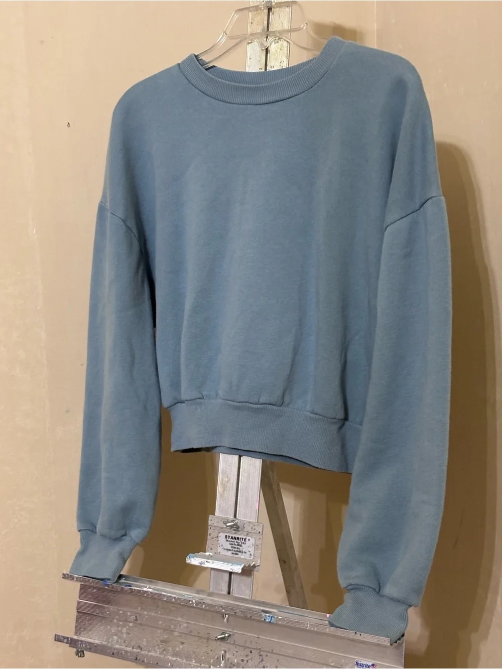 Wild Fable Target Cropped Crewneck Sweatshirt Sage Green Soft Pullover - Picture 2 of 7